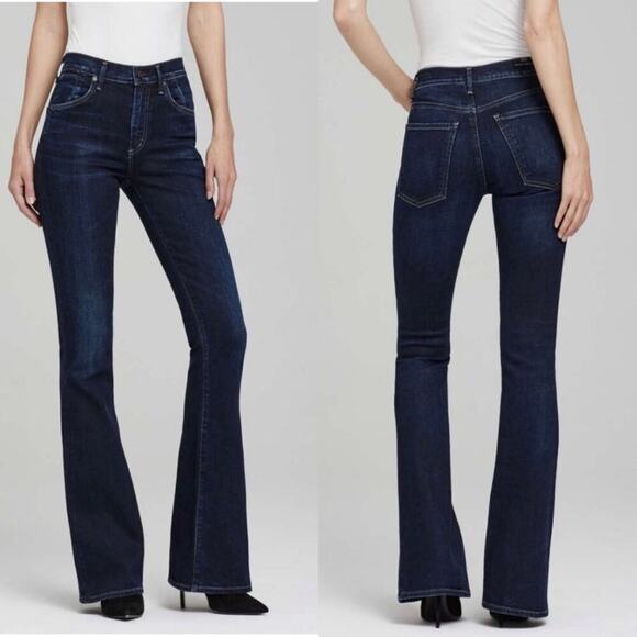 Citizens of Humanity Fleetwood High Rise Flare Jeans Size 31 Dark Wash Denim - Picture 1 of 9